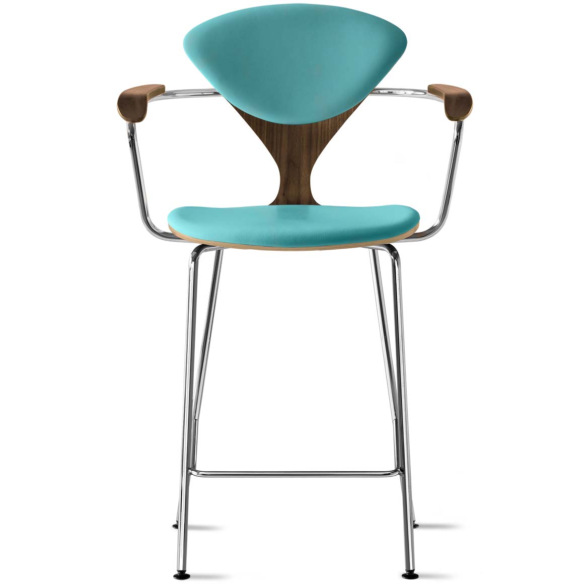 Metal Base Stool with Arms with seat and back pads Norman Cherner