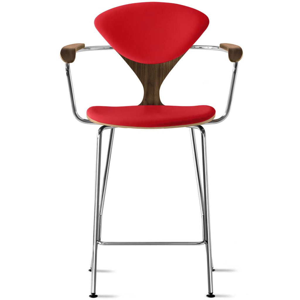Metal Base Stool with Arms – seat and back pads