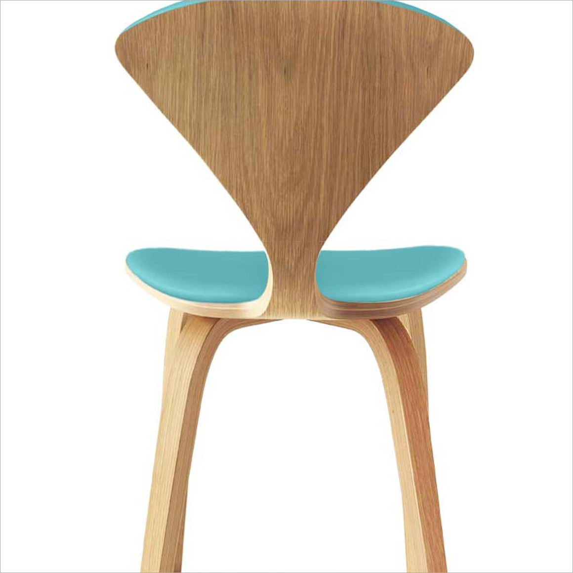 Wood Base Stool with seat and back pads Norman Cherner 1958 Cherner Chair Company